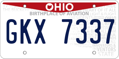 OH license plate GKX7337