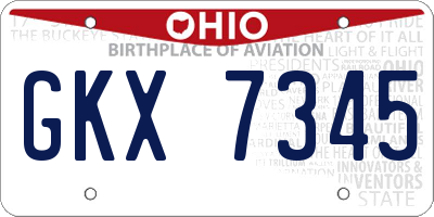 OH license plate GKX7345