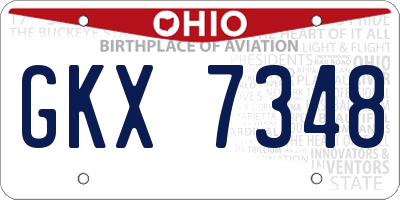 OH license plate GKX7348
