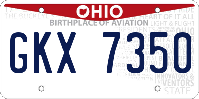 OH license plate GKX7350