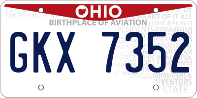 OH license plate GKX7352