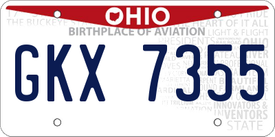 OH license plate GKX7355