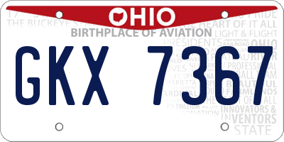 OH license plate GKX7367