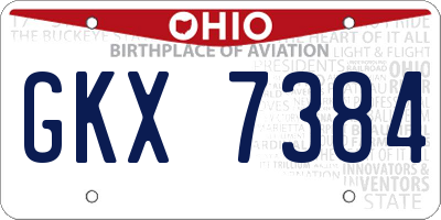 OH license plate GKX7384