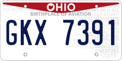 OH license plate GKX7391