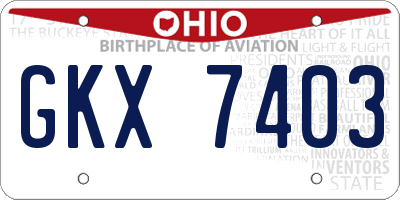 OH license plate GKX7403