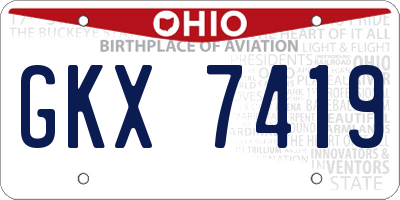 OH license plate GKX7419