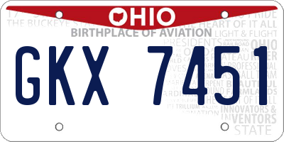 OH license plate GKX7451