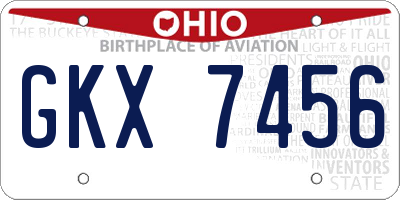 OH license plate GKX7456