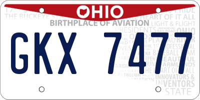 OH license plate GKX7477