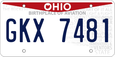 OH license plate GKX7481