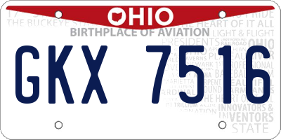 OH license plate GKX7516