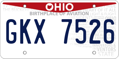 OH license plate GKX7526