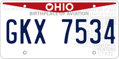 OH license plate GKX7534