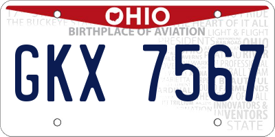 OH license plate GKX7567