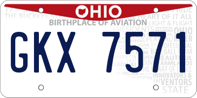 OH license plate GKX7571