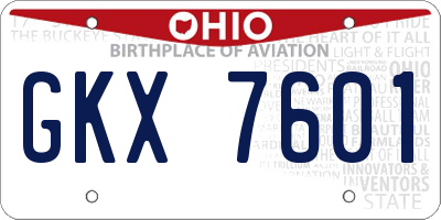 OH license plate GKX7601