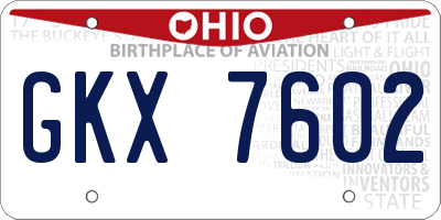 OH license plate GKX7602