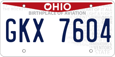 OH license plate GKX7604