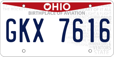 OH license plate GKX7616