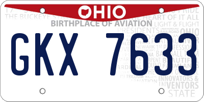 OH license plate GKX7633