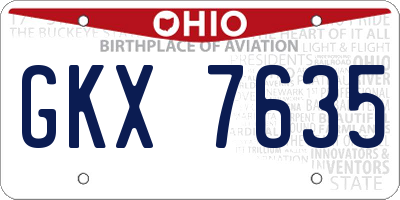 OH license plate GKX7635