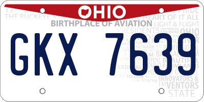 OH license plate GKX7639