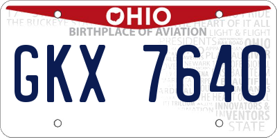 OH license plate GKX7640