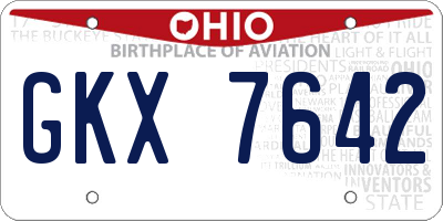OH license plate GKX7642