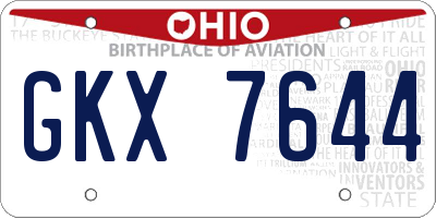 OH license plate GKX7644