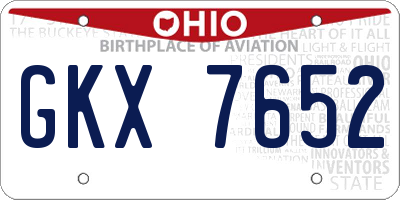 OH license plate GKX7652