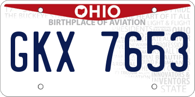 OH license plate GKX7653