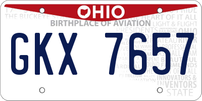 OH license plate GKX7657