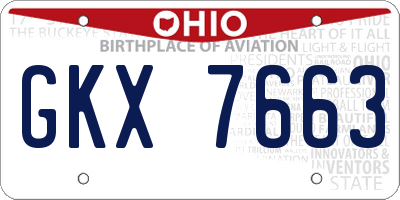 OH license plate GKX7663