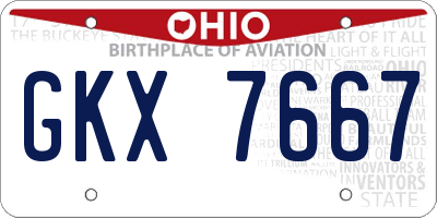 OH license plate GKX7667