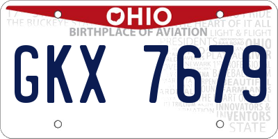 OH license plate GKX7679
