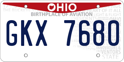 OH license plate GKX7680