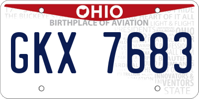 OH license plate GKX7683
