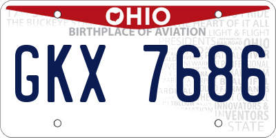 OH license plate GKX7686