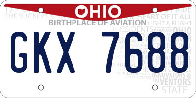 OH license plate GKX7688