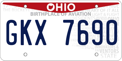 OH license plate GKX7690