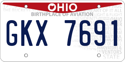 OH license plate GKX7691