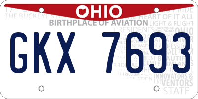 OH license plate GKX7693