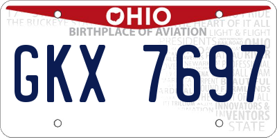OH license plate GKX7697