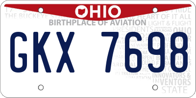 OH license plate GKX7698