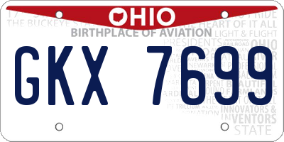 OH license plate GKX7699