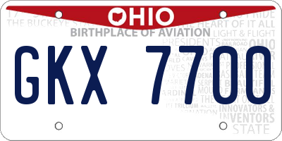 OH license plate GKX7700
