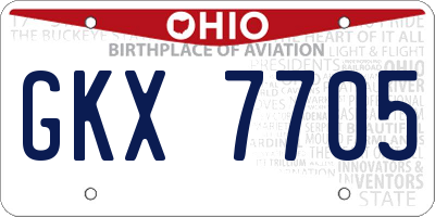 OH license plate GKX7705