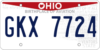 OH license plate GKX7724