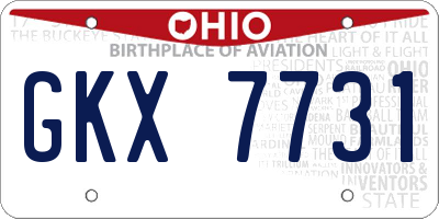 OH license plate GKX7731